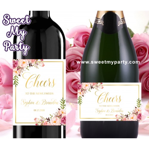 Blush Wine Labels,Blush champagne labels,(31gw)
